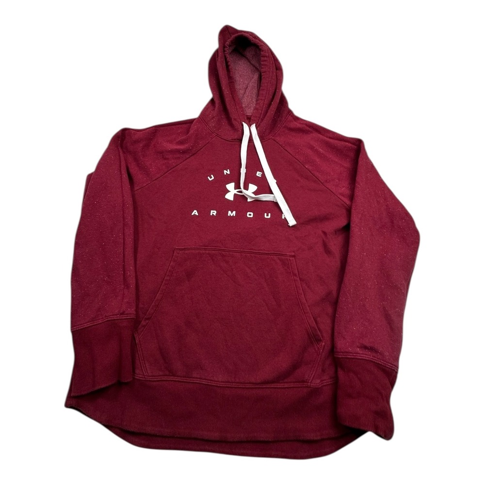 Under Armour Maroon Sparkle Hoodie Sweatshirt Pullover Loose Fit Medium‎
